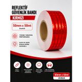 Bal Petekli Reflektif Bant Kırmızı 50Mm X 50M Kendinden Yapışkanlı Reflektör Şerit Uyarı Bandı