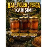 Bal Polen Perga Karışımı 850 Gr | Çiçek, Saf Çam, Tütsü Diken Balı