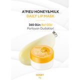 Bal ve Süt Özlü Besleyici ve Nemlendirici Dudak Maskesi A'pıeu Honey & Milk Daily Lip Mask (Honey)