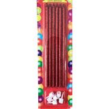 Bal10 Dünyası 20 cm Uzun Pasta Mumu 6 Lı Kırmızı - Renkli - 100 Adet