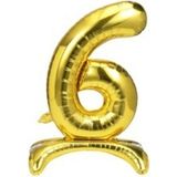 Bal10 Dünyası 6 Yaş Gold Renkli Ayaklı Folyo Balon Rakam 32 Inç 80 cm