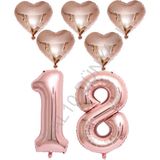 Bal10 Dünyası BAL10 Rose Gold Renk 18 Yaş Doğum Günü Folyo Balon Kutlama Seti