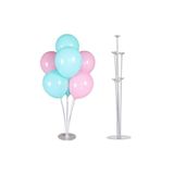 BAL10 DÜNYASI Balon Standı Ve 7 Adet Makaron Pembe-mavi Balon Seti
