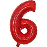 Bal10 Dünyası Folyo Balon Kırmızı 6 Rakamı 40 Inç 100 cm - Pembe