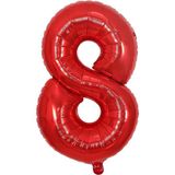 Bal10 Dünyası Folyo Balon Kırmızı 8 Rakamı 40 Inç 100 cm