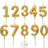 Bal10 Dünyası Gold Renk Doğum Günü Rakam Pasta Mumu Yaş-1