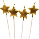 Bal10 Dünyası Gold Yıldız Şekilli Mum 4'lü - Renkli - 100 Adet