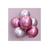 Bal10 Dünyası Krom Balon 12" Inç Gümüş-Pembe Renk 10 Adet