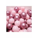 BAL10 DÜNYASI Krom Pembe Ve Makaron (pastel) Pembe Renk Balon 10 Adet