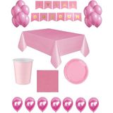 Bal10 Dünyası Pembe Temalı Doğum Günü Parti Seti 8 Kişilik