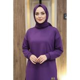 Bala Giyim Kadın Iki Iplik Yırtmaçlı Tesettür Tunik - 2XL - Mor