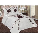 Baladi Home 3 Parça Çift Kişilik Çeyizlik Saten Yatak Örtüsü King Size - 250 x 260 cm - Krem