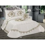 Baladi Home Çift Kişilik Çeyizlik Yatak Örtüsü King Sayısı Yüksek Kalite 4 Parça ( Satan ) - 260 x 260 cm - Krem