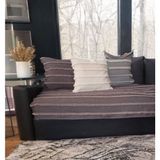 Baladı Home Ev Tekstil Home Collection Koltuk Örtüsü Çizgili Kabartmalı Tasarım Keten Oturma Yeri Alanı Ölçü ( 80 x 190 cm ) 1 Ade - 80 x 190 cm - Antrasit