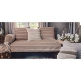 Baladı Home Ev Tekstil Home Collection Koltuk Örtüsü Çizgili Kabartmalı Tasarım Keten Oturma Yeri Alanı Ölçü ( 80 x 190 cm ) 1 Ade - 80 x 190 cm - Vizon