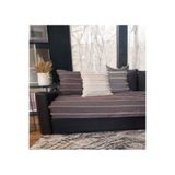 baladı home ev tekstil home collection KOYU GRI koltuk örtüsü çizgili kabartmalı tasarım keten oturma yeri alanı ölçü ( 80 X 190 CM )