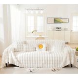 Baladi Home Kalın Peluş Klasik Kürklü Koltuk Örtüleri (1 Adet) Uçlu Koltuk Örtüsü Için Parça Ölçüsü 160 x 300 cm - Beyaz