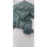BALADI HOME Ponponlu Triko Tv-diz Battaniyesi 125 X 165 Cm Şal Ve Koltuk ortu olur