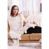 Baladi Home Ponponlu Triko Tv-Diz Battaniyesi 130*170 cm ve Koltuk Için Triko - 130 x 170 cm - Beyaz