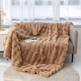 Baladi Home Tek Kişilik Kalın Tavşan Peluş Tv Battaniyesi (1 Adet) Çok Yumuşak - Vizon - 160 x 130 cm