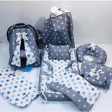 Balamira Koyu Yıldız Büyük Yıldız 10 Parça Full Babynest Seti - Desenli