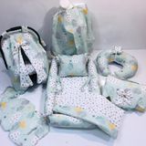 Balamira Yeşil Bulutlu 10 Parça Full Babynest Seti