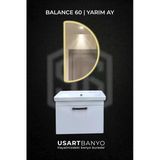 Balance 60 Cm Banyo Dolabı + Reflectus Yarım Ay Günışığı Led Ayna 80X45 Cm