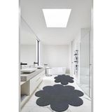 Balat Halı 2'li Koyu Gri Banyo Paspası Banyo Halısı Peluş Post Halı Klozet Takımı 60 x 60 - 80 x 80 cm