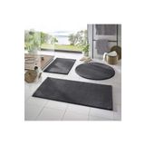 Balat Halı 3'lü Banyo Halısı Peluş Post Halı Klozet Takımı Koyu Gri 50x50(YUVARLAK)-50x50 Ve 50x70