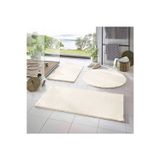 Balat Halı 3'lü Banyo Halısı Peluş Post Halı Klozet Takımı Krem 50x90--50x60---50x50(YUVARLAK)