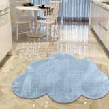 Balat Halı Dekoratif Açık Gri Peluş Yumuşak Bulut Desen Halı 80x120