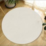 Balat Halı Dekoratif Beyaz Gri Desenli Peluş Papatya Desen Beyaz 150x150 cm Salon Halı