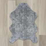 Balat Halı Kalın Açık Gri Peluş Yumuşak Post Halı 100x140