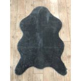 Balat Halı Kalın Koyu Gri Peluş Yumuşak Post Antrasit 80x120 cm Salon Halı