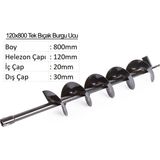 Balatlı Tek Bıçak Toprak Burgu Ucu 120 x 800 mm