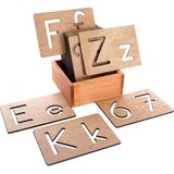 Balatoyz Montessori Harf ve Rakam Şablonları ( Ahşap Kutulu ) Harf Çizim Kalıpları, Harf ve Rakam Çizim Kalıpları