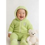 balbeybi Wellsoft Peluş Bebek Tulum, Kışlık Kapüşonlu,kız/erkek - Yeşil - 12 - 15 Ay