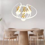 Balca 4'Lu Beyaz Gold 3 Renkli 84 Watt Ledli Kelebek Led Avize Top Avize Modern Oturma Odasi, Koridor, Salon Led Avize