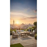 BALCO HOME Gelincik 3+1+1+Masa Alüminyum Bahçe Balkon Oturma Grubu Cappucino