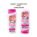 BALEA ŞAMPUAN 300 ML + SAÇ BAKIM KREMİ 300 ML 2Lİ SET Donuk ve cansız saçlar için Şeftali Kokulu