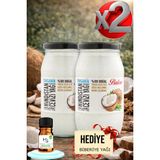 Balen 2 Adet Soğuk Sıkım Organik Hindistan Cevizi Yağı 300 G + Hediye Biberiye Yağı