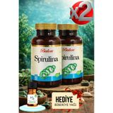 Balen 2 Adet Spirulina (Mavi Yeşil Alg) 80 Adet Kapsül Takviye Edici Gıda + HEDİYE BİBERİYE YAĞI