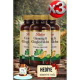 Balen 3 Adet Ginseng Ginkgo Biloba Tablet 120 Adet Takviye Edici Gıda + Hediye Biberiye Yağı