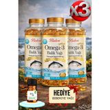 Balen 3 Adet Omega 3 Balık Yağı Yumuşak Kapsül 1380 Mg 100 Adet Takviye Edici Gıda + Hediye Biberiye Yağı