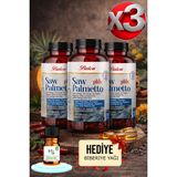 Balen 3 Adet Saw Palmetto Plus Cüce Palmiye Çinkosu D3 Kapsül 685 Mg 80 Kapsül + Hediye Biberiye Yağı