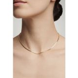 Balenbi Jewelry 14K Gold Renk 45 cm Yılan Zincir Kararmaz Çelik Kadın Kolye 1173