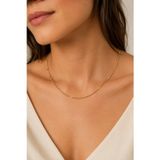 Balenbi Jewelry Minimal Çubuk Detaylı İnce Zincir Kararmaz Çelik Kadın Kolye 14K Gold 1165