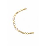 Balenbi Jewelry Yuvarlak Halka Zincir Zirkon Taş Detaylı Kadın Bileklik 14K Gold Renk 1220