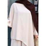 Balenbi Kadın Linda Kumaş Asimetrik Tunik Bol Paça Pantolon Oversize Tesettür Takım 1231