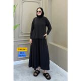 Balenbi Kadın Modal Kumaş Oversize Bol Paça Pantolon Rahat Kalıp İkili Tesettür Takım 1222 - Premium Seri